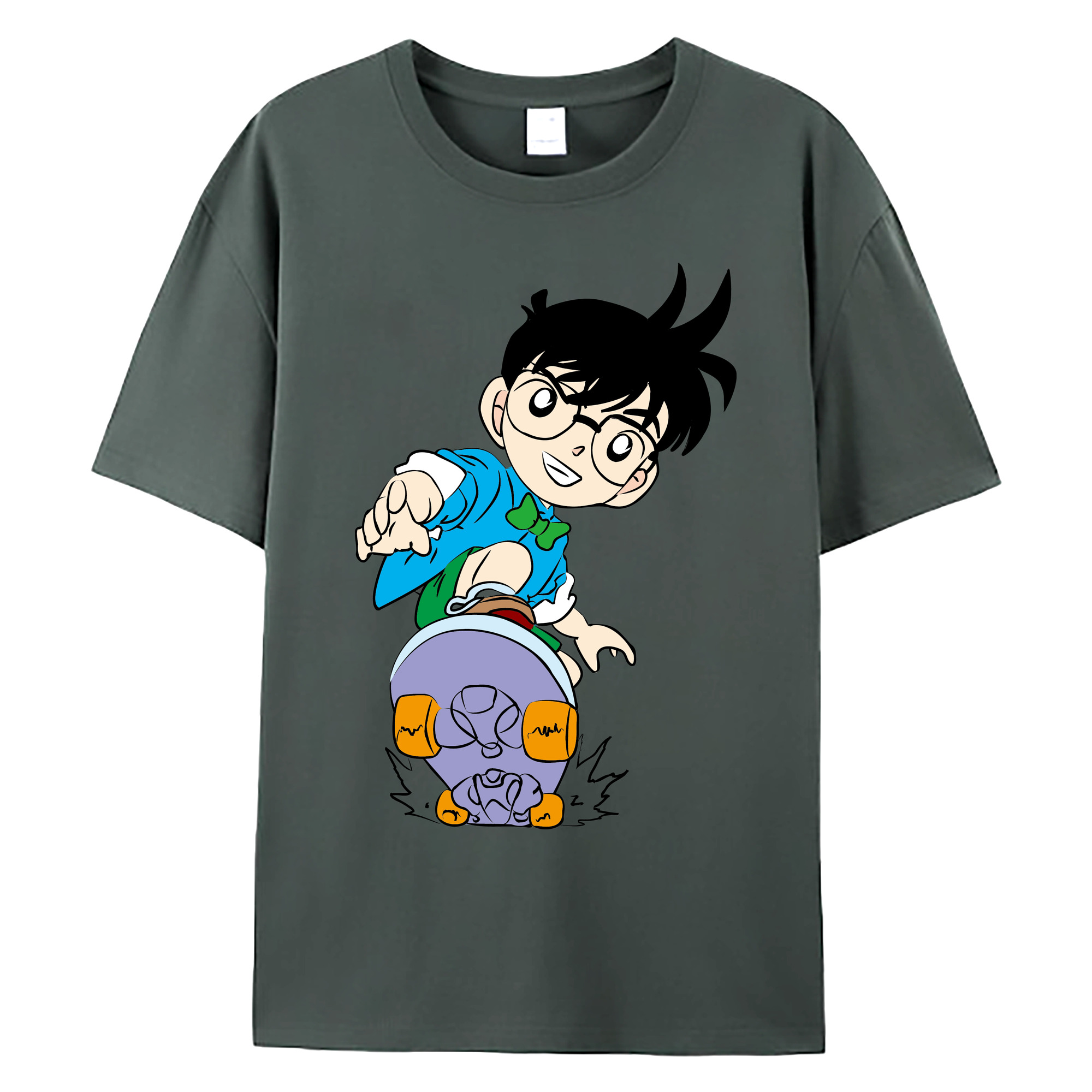 （画像用） 名探偵コナン 江戸川 コナン Detective Conan Conan Edogawa 綿100％ メンズ半袖Tシャツ｜肌触りやわらか＆通気性